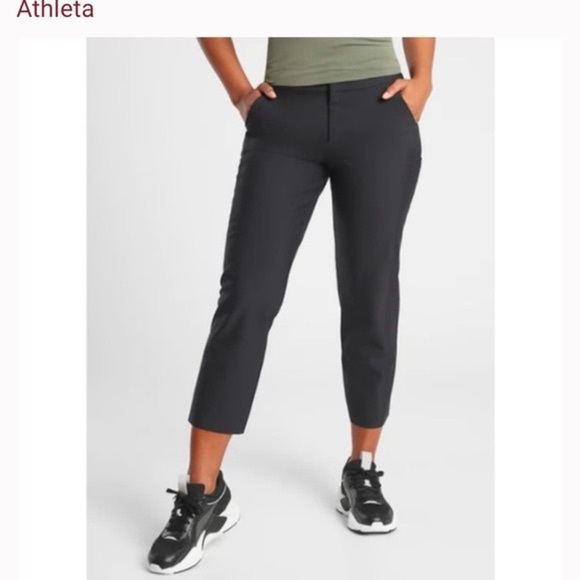 Athleta Pants - Athleta stellar straight crop pant stretchy size 10 in black casual pant